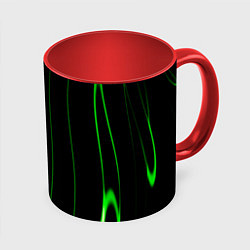 Кружка 3D Color green light green black, цвет: 3D-белый + красный