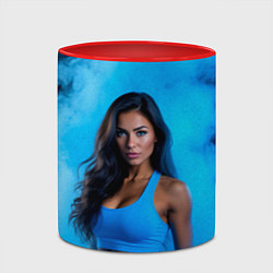 Кружка 3D Фитоняшка в синем дыму, цвет: 3D-белый + красный — фото 2