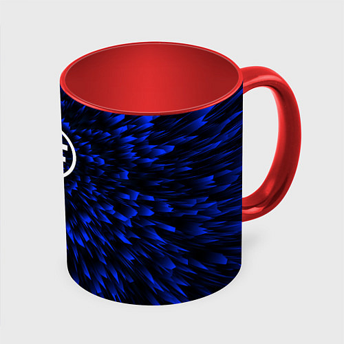 Кружка цветная Sally Face blue energy / 3D-Белый + красный – фото 1