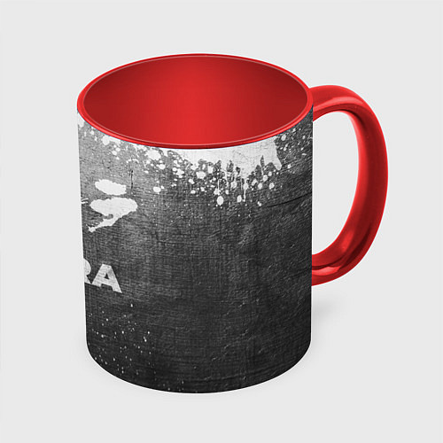 Кружка цветная Akira - grey gradient / 3D-Белый + красный – фото 1