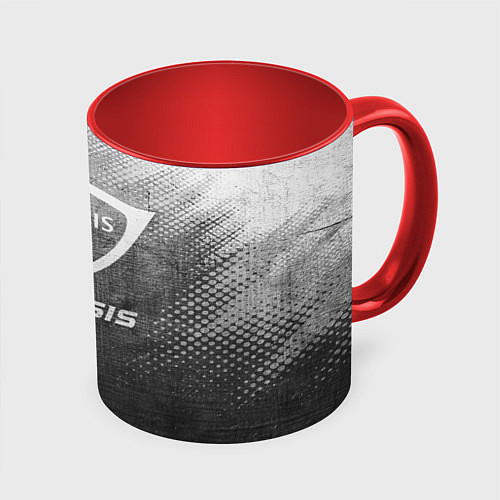 Кружка цветная Genesis - grey gradient / 3D-Белый + красный – фото 1