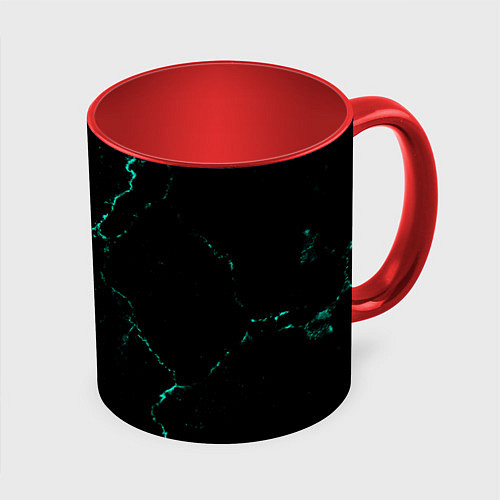 Кружка цветная Color black turquoise / 3D-Белый + красный – фото 1