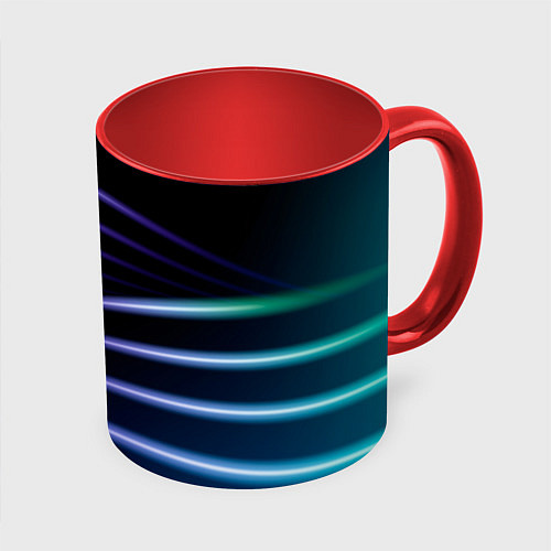Кружка цветная Color black blue / 3D-Белый + красный – фото 1