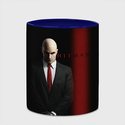Кружка цветная Агент Hitman / 3D-Белый + синий – фото 2
