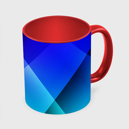 Кружка цветная Color blue / 3D-Белый + красный – фото 1