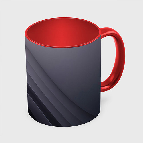 Кружка цветная Color black grey / 3D-Белый + красный – фото 1