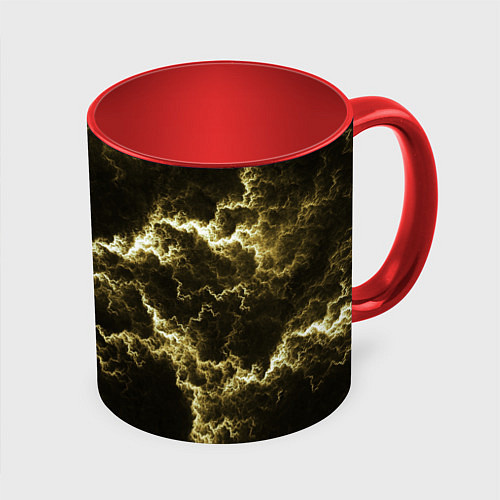 Кружка цветная Lightning yellow / 3D-Белый + красный – фото 1