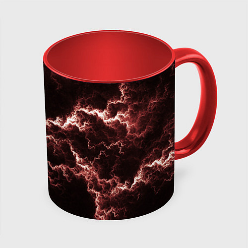 Кружка цветная Lightning red / 3D-Белый + красный – фото 1