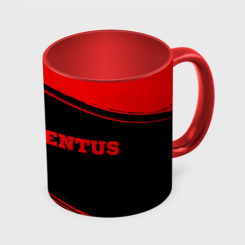 Кружка цветная Juventus - red gradient по-горизонтали / 3D-Белый + красный – фото 1