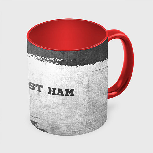 Кружка цветная West Ham - white gradient по-горизонтали / 3D-Белый + красный – фото 1