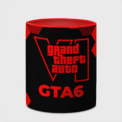 Кружка 3D GTA6 - red gradient, цвет: 3D-белый + красный — фото 2
