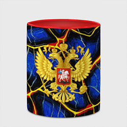 Кружка 3D Золотой герб РФ и желтые полосы, цвет: 3D-белый + красный — фото 2
