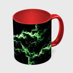 Кружка 3D Lightning green glow, цвет: 3D-белый + красный