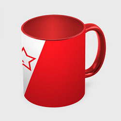 Кружка 3D Победа 9 мая звезда, цвет: 3D-белый + красный