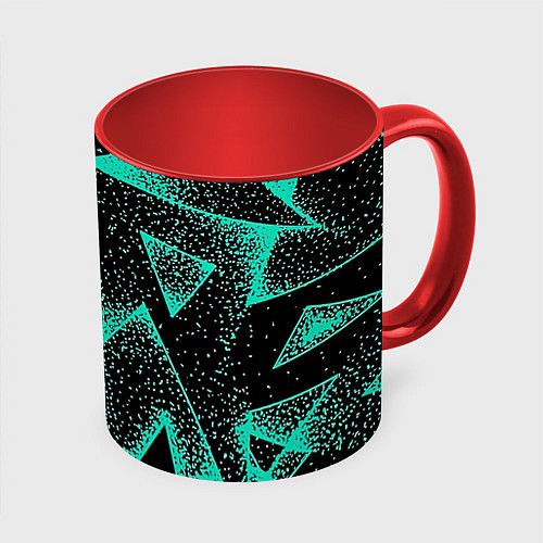 Кружка цветная The triangle is light blue / 3D-Белый + красный – фото 1