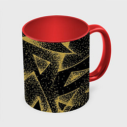 Кружка 3D Triangle yellow with dots, цвет: 3D-белый + красный
