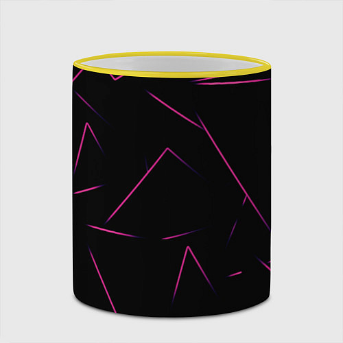 Кружка цветная Color pink line / 3D-Желтый кант – фото 2