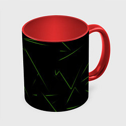 Кружка 3D Color green line, цвет: 3D-белый + красный