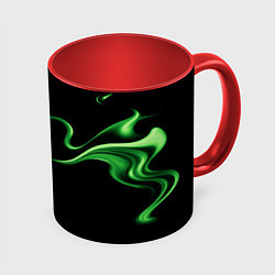 Кружка 3D The color is light green abstraction, цвет: 3D-белый + красный