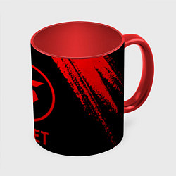 Кружка 3D Skillet - red gradient, цвет: 3D-белый + красный