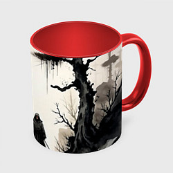 Кружка 3D Путник, цвет: 3D-белый + красный