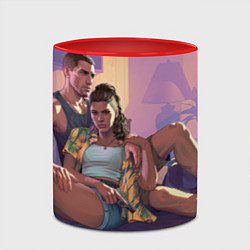 Кружка 3D Jason Duval and Lucia Caminos Gta 6, цвет: 3D-белый + красный — фото 2