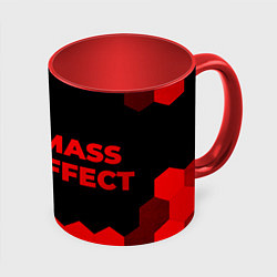 Кружка 3D Mass Effect - red gradient по-горизонтали, цвет: 3D-белый + красный