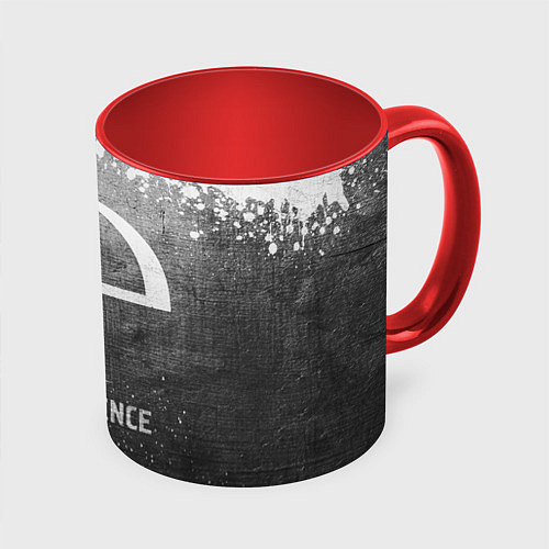 Кружка цветная Evanescence - grey gradient / 3D-Белый + красный – фото 1