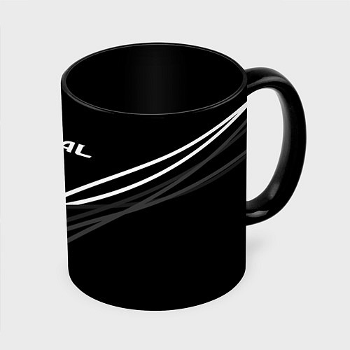 Кружка цветная Haval чёрный с полосами / 3D-Белый + черный – фото 1