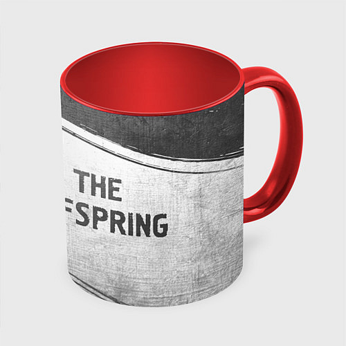 Кружка цветная The Offspring - white gradient по-горизонтали / 3D-Белый + красный – фото 1