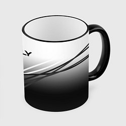 Кружка цветная Geely градиент из белого в тёмный с полосами