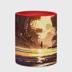 Кружка 3D Аниме под солнцем, цвет: 3D-белый + красный — фото 2