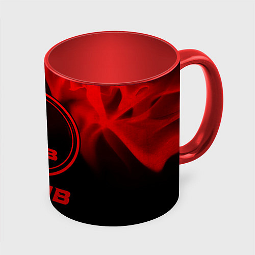 Кружка цветная Saab - red gradient / 3D-Белый + красный – фото 1