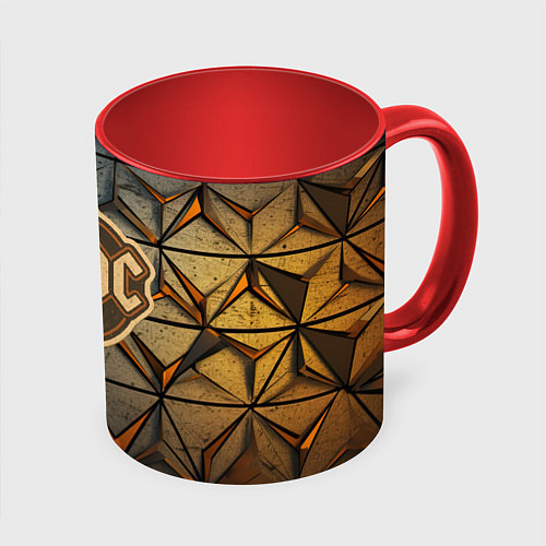 Кружка цветная ACDC винтажный логотип / 3D-Белый + красный – фото 1