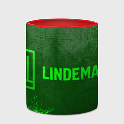Кружка 3D Lindemann - green gradient по-горизонтали, цвет: 3D-белый + красный — фото 2