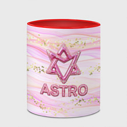 Кружка 3D Розовый лого Astro со стразами, цвет: 3D-белый + красный — фото 2