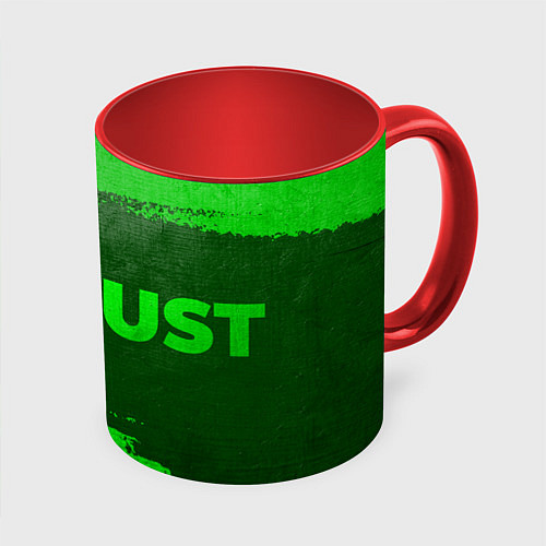 Кружка цветная Rust - green gradient по-горизонтали / 3D-Белый + красный – фото 1