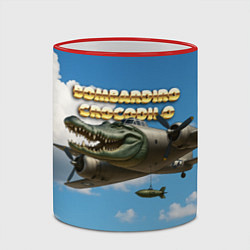 Кружка 3D Bombardino Crocodillo мем, цвет: 3D-красный кант — фото 2