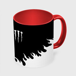 Кружка 3D Monster energy белый огонь, цвет: 3D-белый + красный