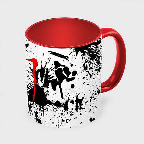 Кружка цветная Monster energy краски / 3D-Белый + красный – фото 1