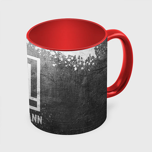 Кружка цветная Lindemann - grey gradient / 3D-Белый + красный – фото 1