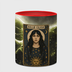 Кружка 3D Карта с Билли Айлиш, цвет: 3D-белый + красный — фото 2