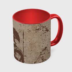 Кружка 3D Спарта, цвет: 3D-белый + красный
