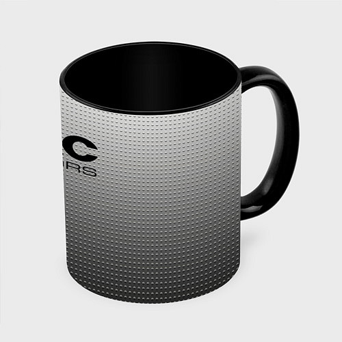 Кружка цветная Jac motors серый текстурный / 3D-Белый + черный – фото 1