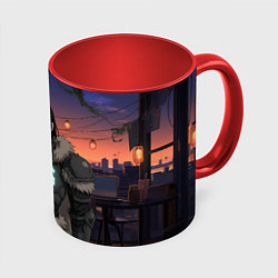 Кружка 3D Bones в аниме, цвет: 3D-белый + красный