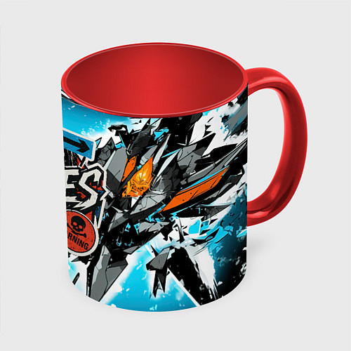 Кружка цветная Bones логотип в стиле стикеров / 3D-Белый + красный – фото 1