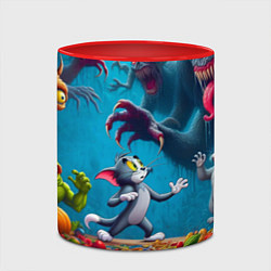 Кружка 3D Кошмарный сон Тома - нейроарт фантазия, цвет: 3D-белый + красный — фото 2