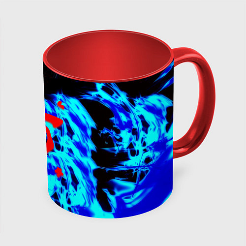 Кружка цветная Doom лёд и пламя / 3D-Белый + красный – фото 1