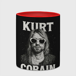 Кружка 3D Курт Кобейн - гранж-арт, цвет: 3D-белый + красный — фото 2