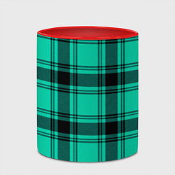 Кружка 3D Checkered turquoise, цвет: 3D-белый + красный — фото 2
